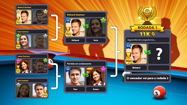 JOGANDO 8 BALL POOL VALENDO DINHEIRO 