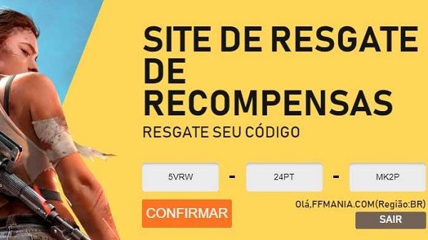 Como conseguir um Codiguin FF válido no site Free Fire Mania