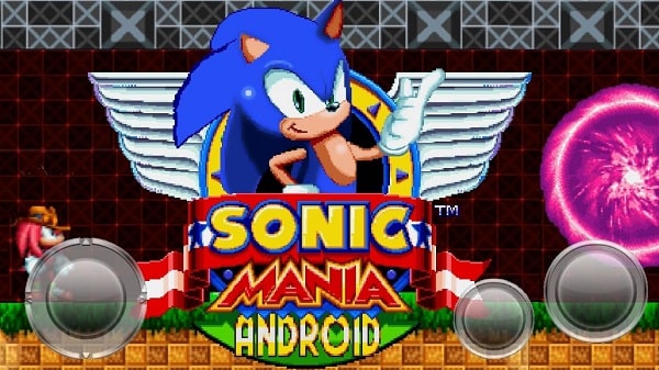 Jogando sonic mania no celular