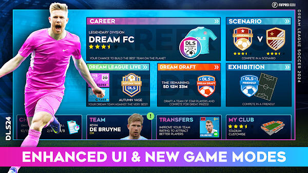 Dream League Soccer2024 v11.020 Apk Mod Menu Dinheiro infinito